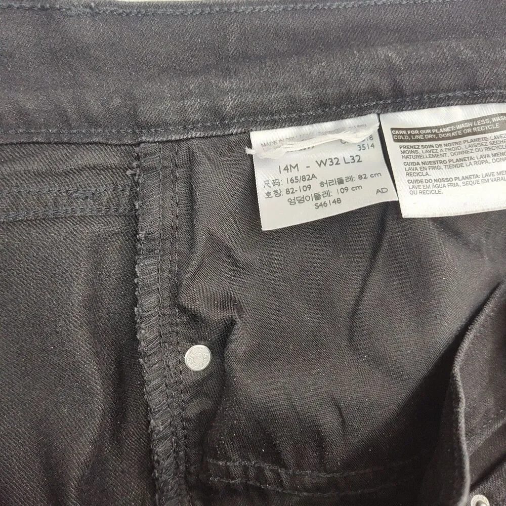 Levi's 505 Straight‎ Leg Women's Jeans, Size 32 x 32, Black